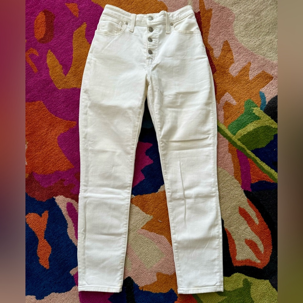 Madewell Curvy High Rise Skinny Crop White Jeans *TAILORED WAIST*